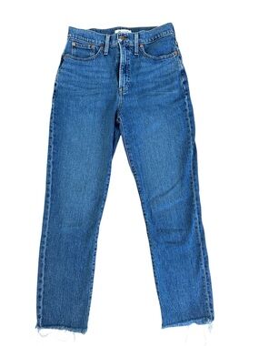 Madewell Perfect Vintage Jeans High Rise Straight Cropped Raw Hem 28